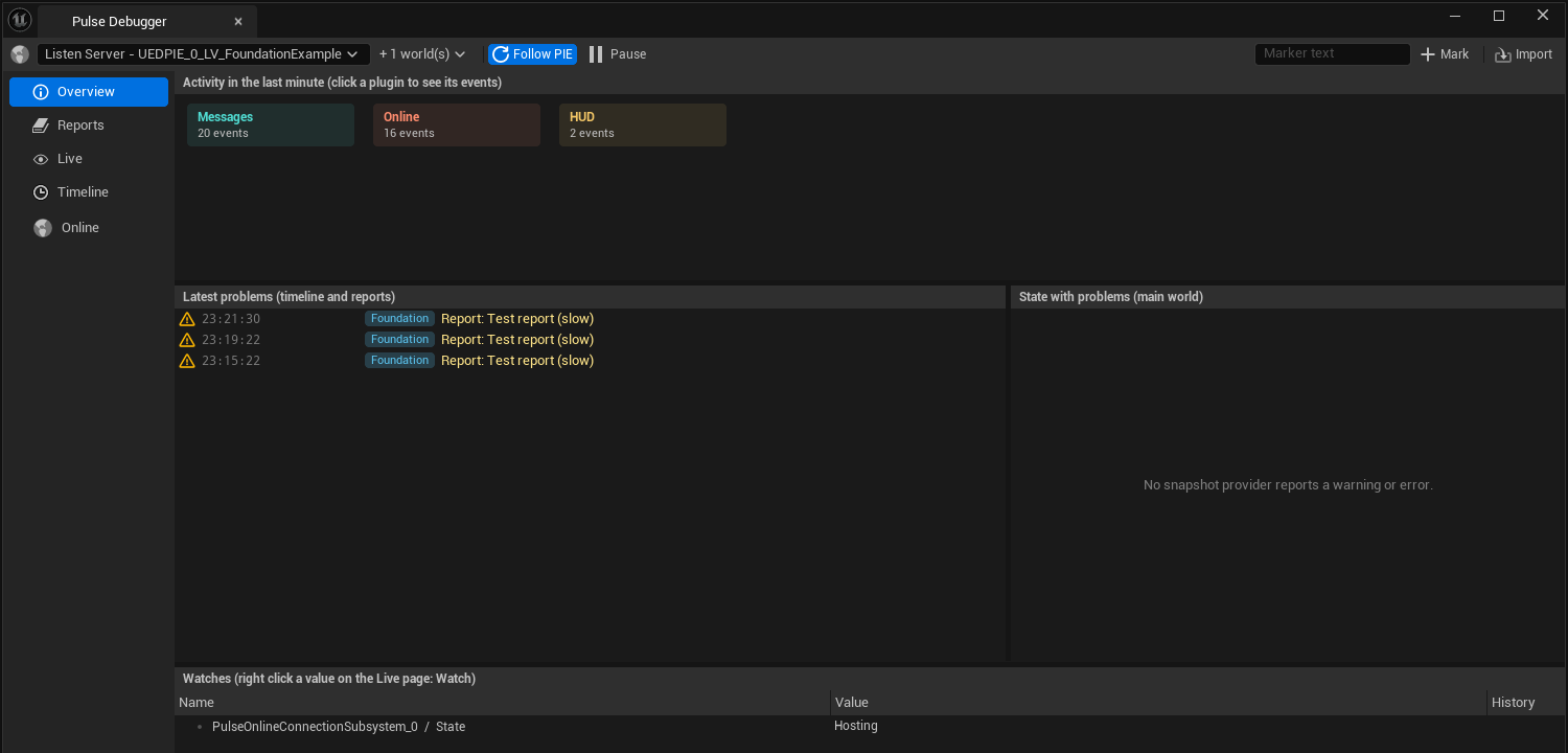 Overview page
